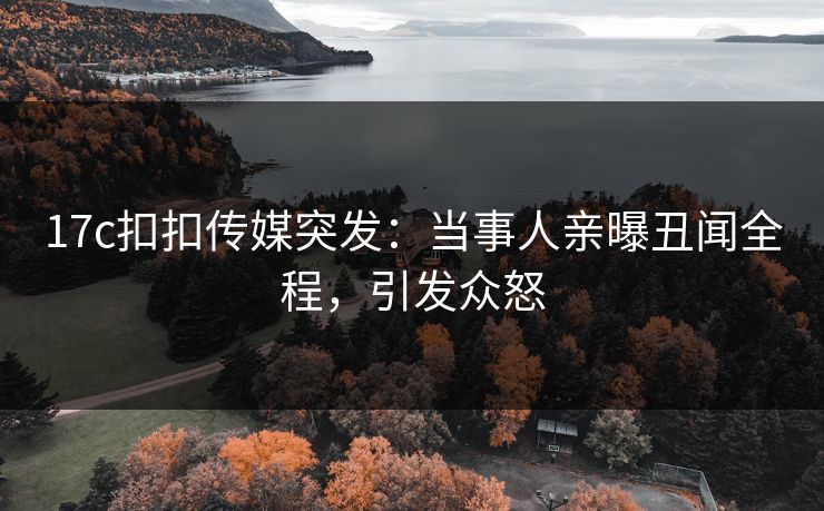 17c扣扣传媒突发：当事人亲曝丑闻全程，引发众怒